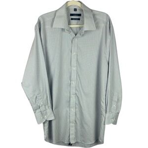 Grafton 100% Cotton Men's Gray Patterned Dress Shirt Size 16.5